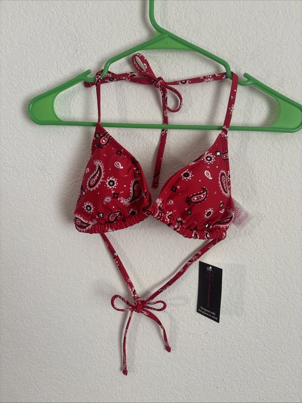 Women’s Red Bandanna Top Large No Boundaries